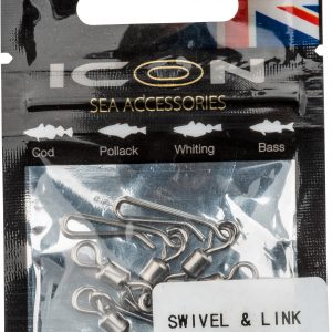 Leeda ICON Swivel and Link Clip 36kg/80lb 5pk