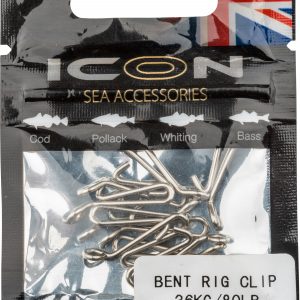 Leeda ICON Bent Rig Clip 36kg/80lb 10pk