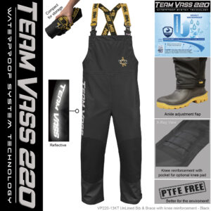 Vass 220 Unlined Bib & Brace Black