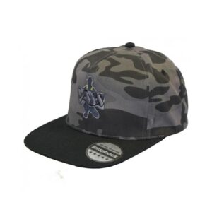 Vass SnapBack Fishing Cap – Black with Black & Grey Camouflage Peak